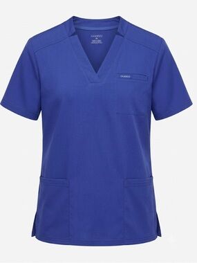 Jaanuu Women's Royal Blue V-Neck Medical  Top 2X